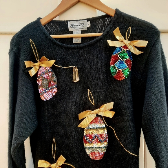 Vintage 80s 90s Affinity by Margo's Christmas Sweater | Angora & Lambswool | L - Picture 1 of 14